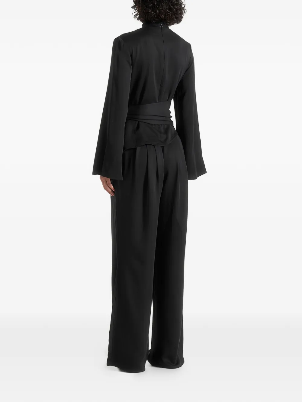 Manière De Voir Aurore jumpsuit met geplooide pijpen Zwart