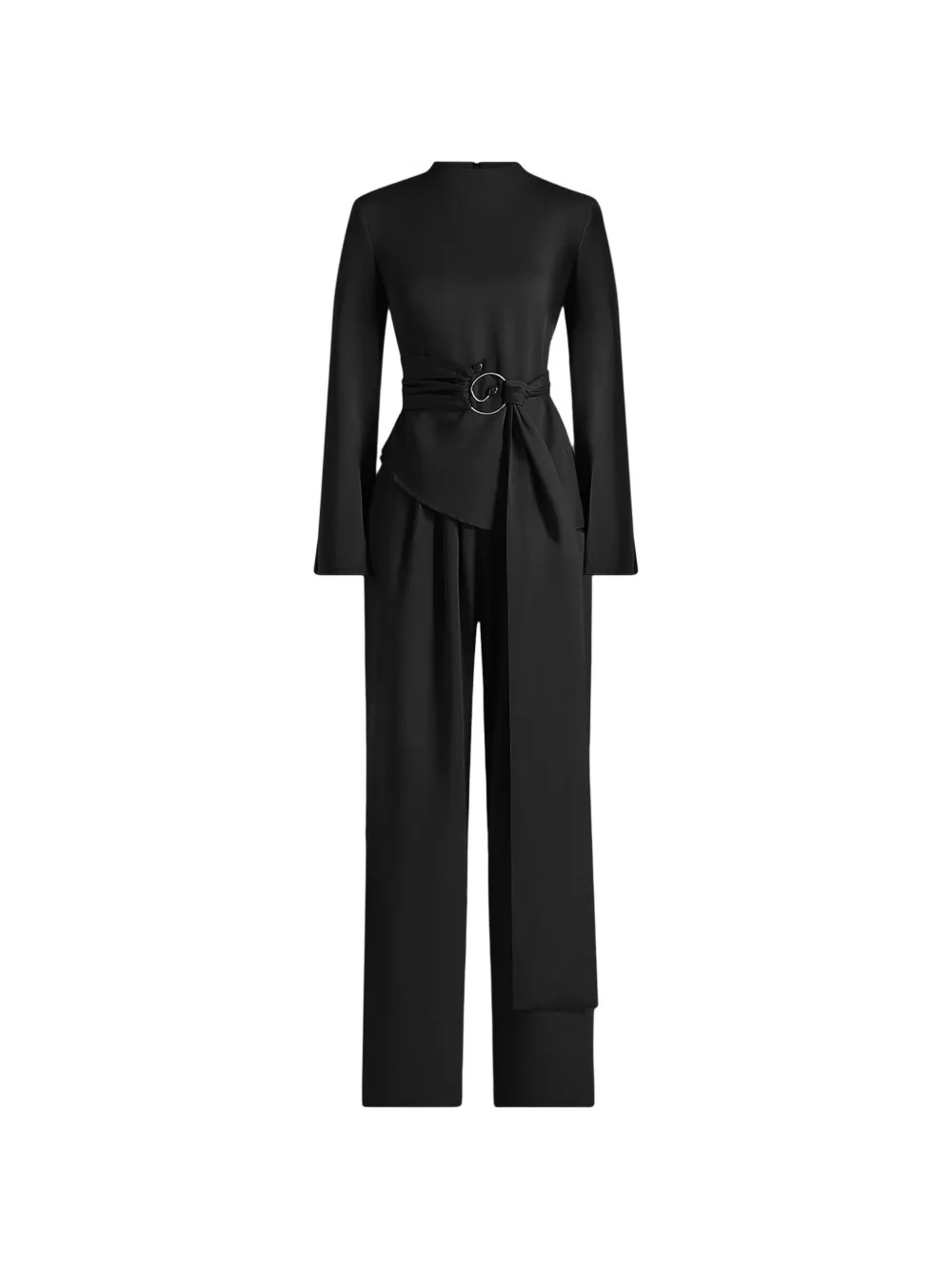 Manière De Voir Aurore belted wrap-overlay jumpsuit - Schwarz