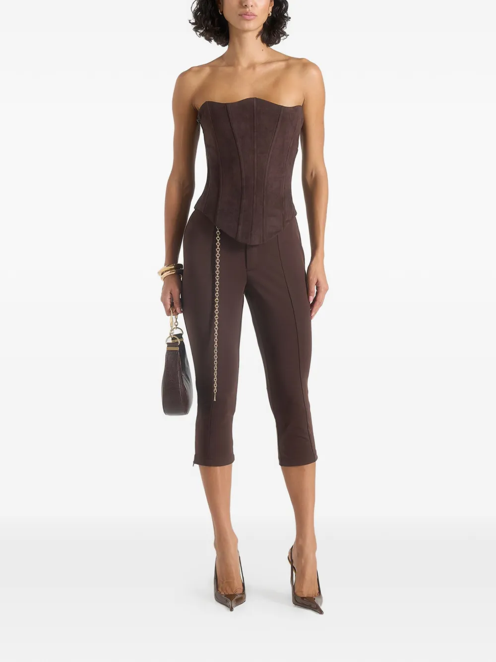 Manière De Voir Una legging met ketting Bruin