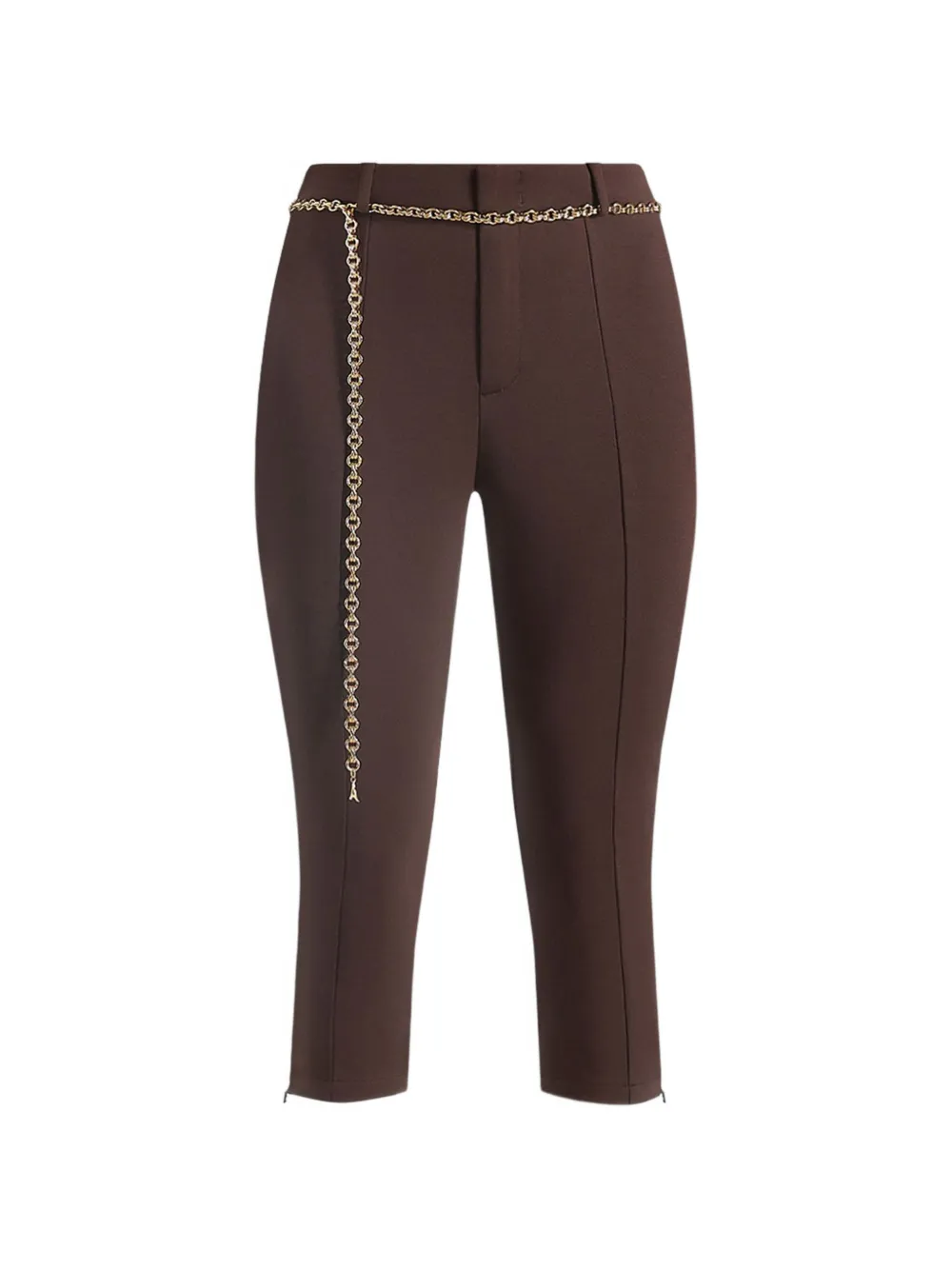 Manière De Voir Una belted zip-cuff capri trousers - Marrone