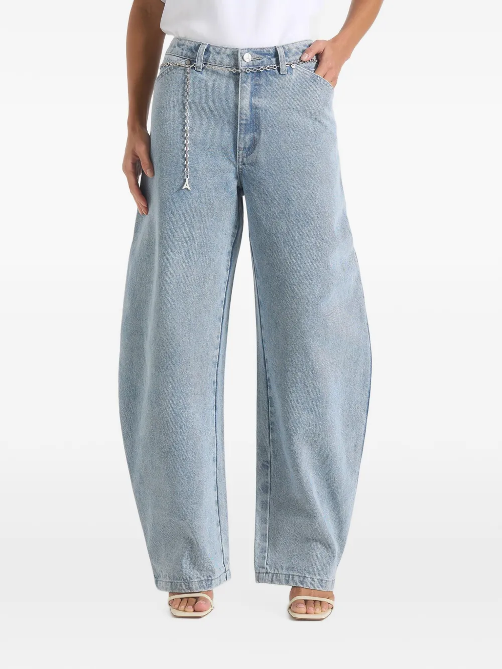 Manière De Voir Enora zandloper jeans met ketting Blauw