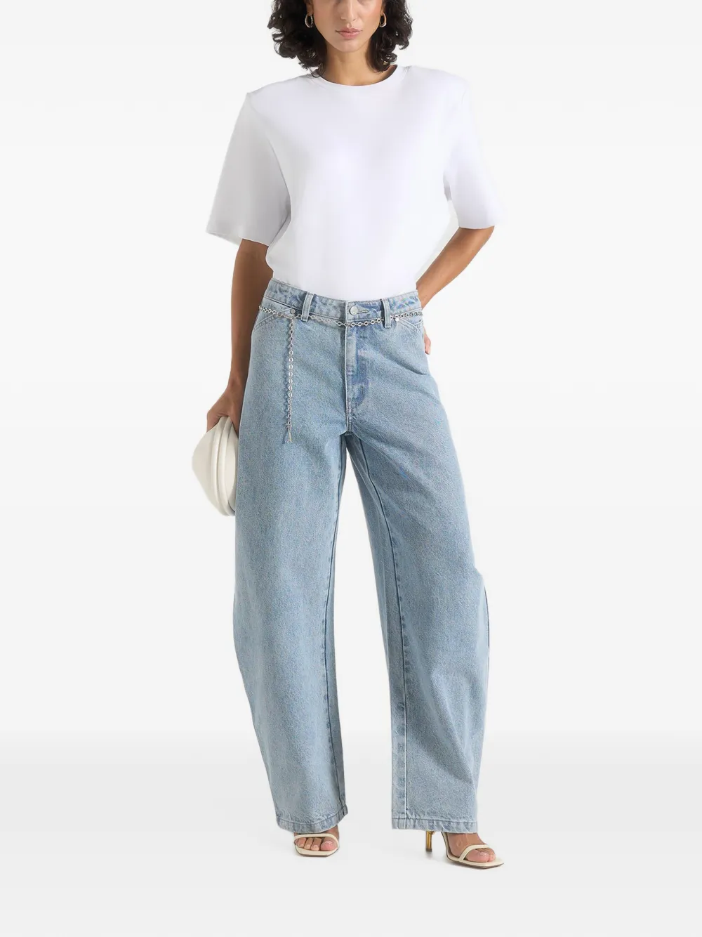 Manière De Voir Enora zandloper jeans met ketting Blauw