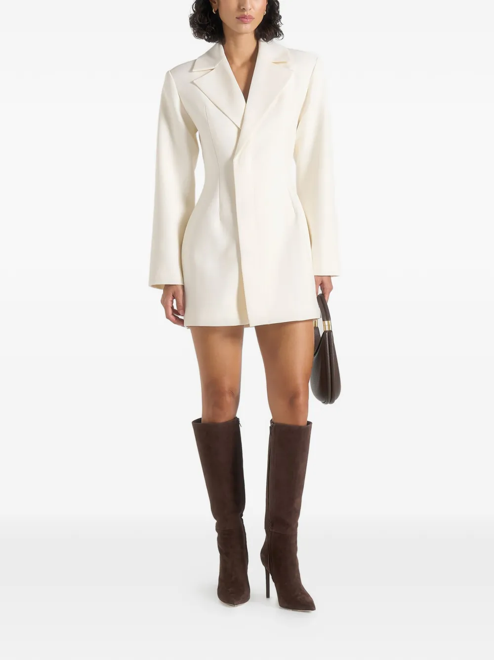 Manière De Voir Lacey blazerjurk met omkeerbaar korset Wit