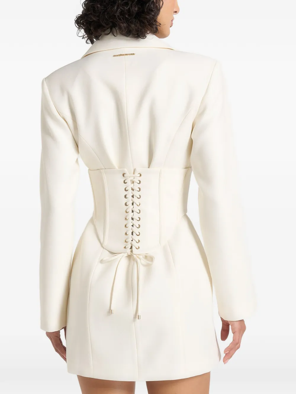 Manière De Voir Lacey blazerjurk met omkeerbaar korset Wit