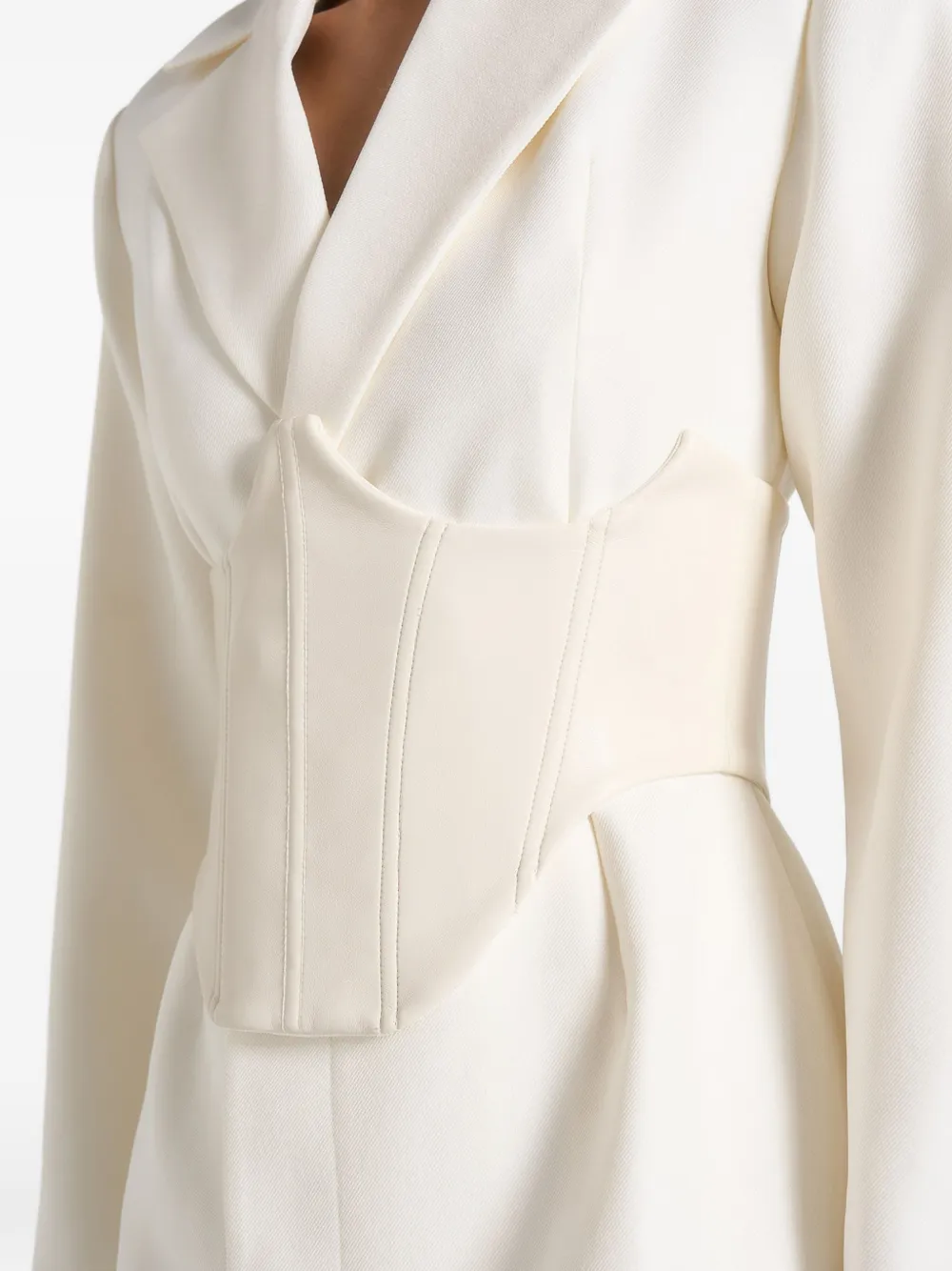Manière De Voir Lacey blazerjurk met omkeerbaar korset Wit