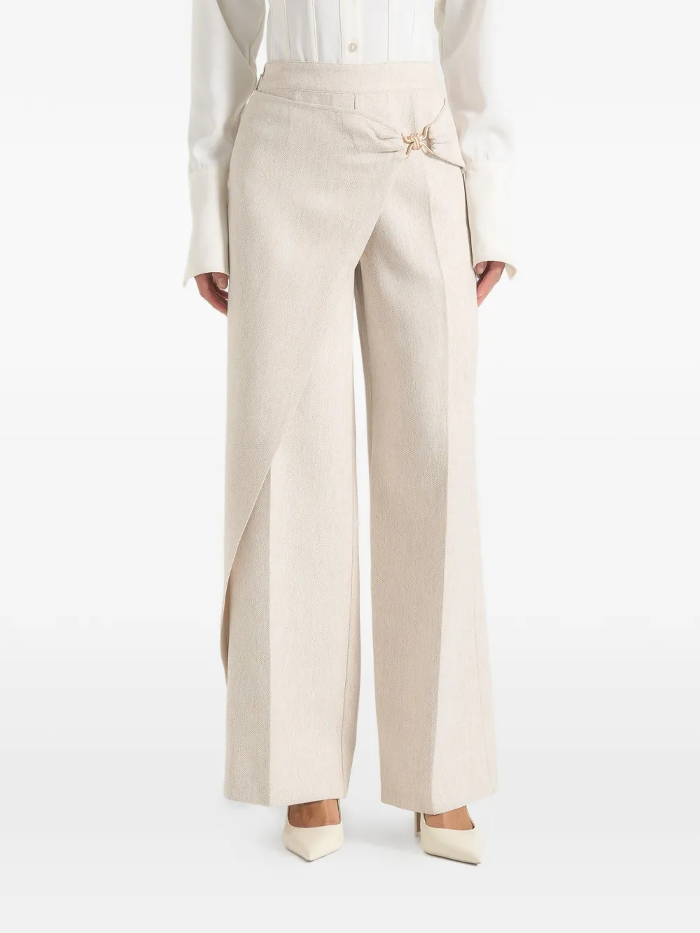 Manière De Voir Beryl wrap-detail trousers - Toni neutri