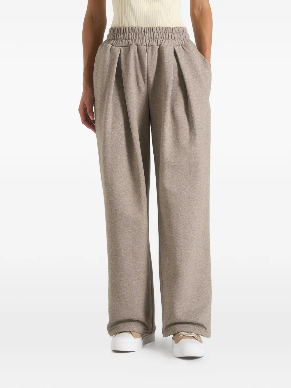 Manière De Voir Fanny box-pleat track-pants - Toni neutri