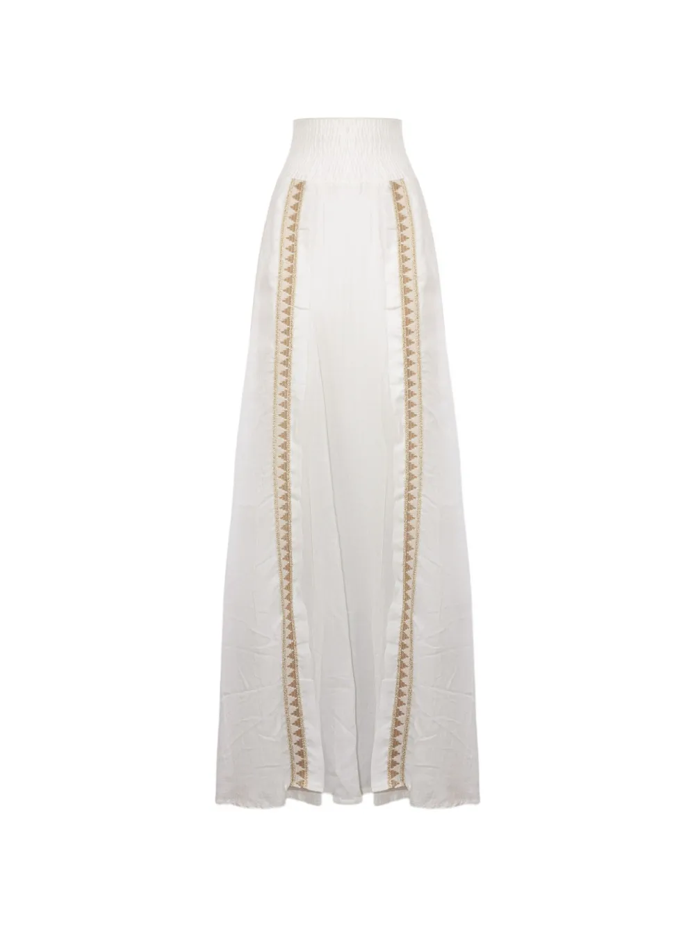 PHO FIRENZE embroidered high-waisted maxi skirt - Toni neutri