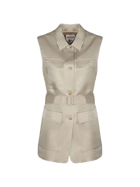 Semicouture belted button-up waistcoat