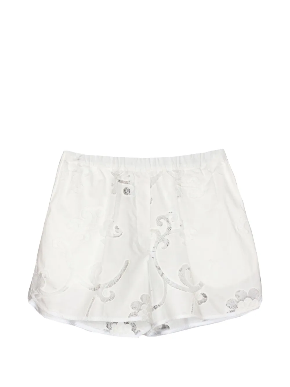 Semicouture broderie-anglaise poplin shorts - Bianco