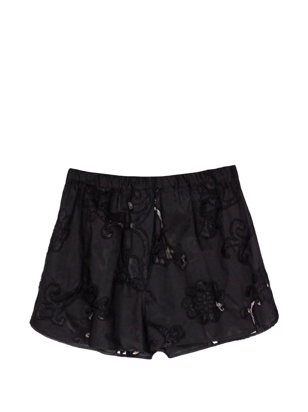 Semicouture embroidered poplin shorts - Nero