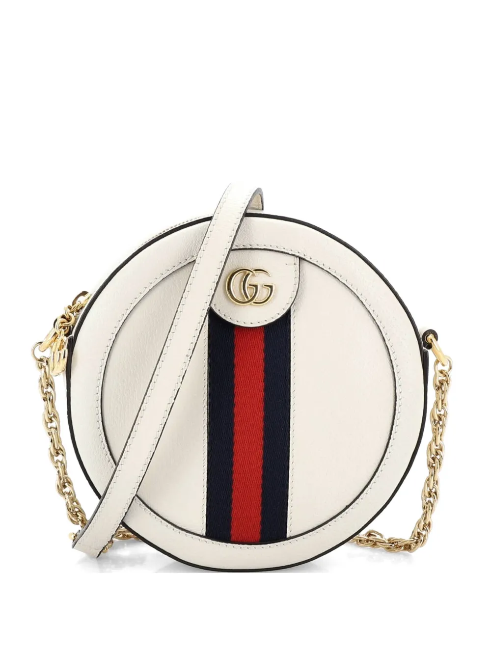 Gucci Pre-Owned Ophidia Round Shoulder Bag Leather Mini crossbody bag - Bianco