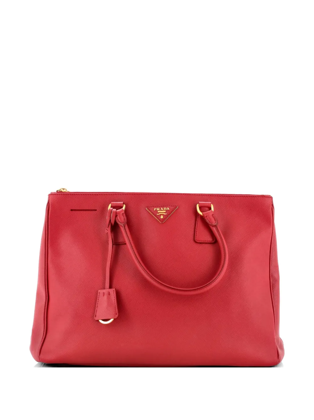 Prada Pre-Owned Double Zip Lux Saffiano Leather Large tote bag - Rot