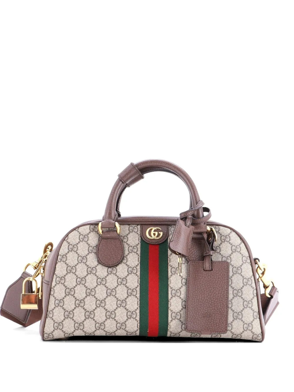 Gucci Pre-Owned Ophidia Convertible Boston Top Handle Bag GG Coated Canvas with Leather Medium satchel - Marrone