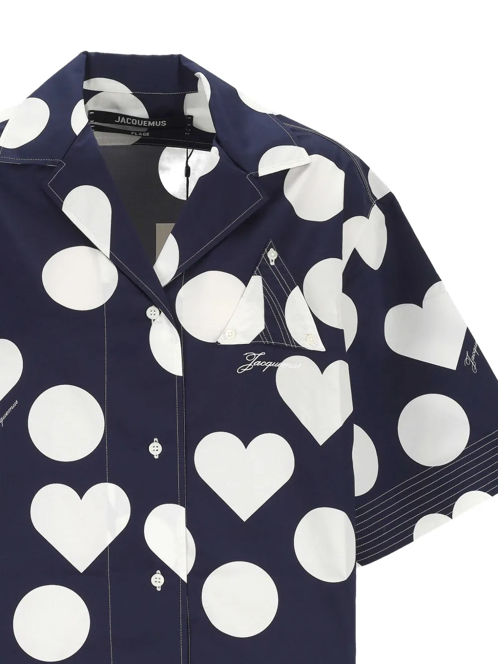 Jacquemus Blouse met stippen en hartprint Blauw