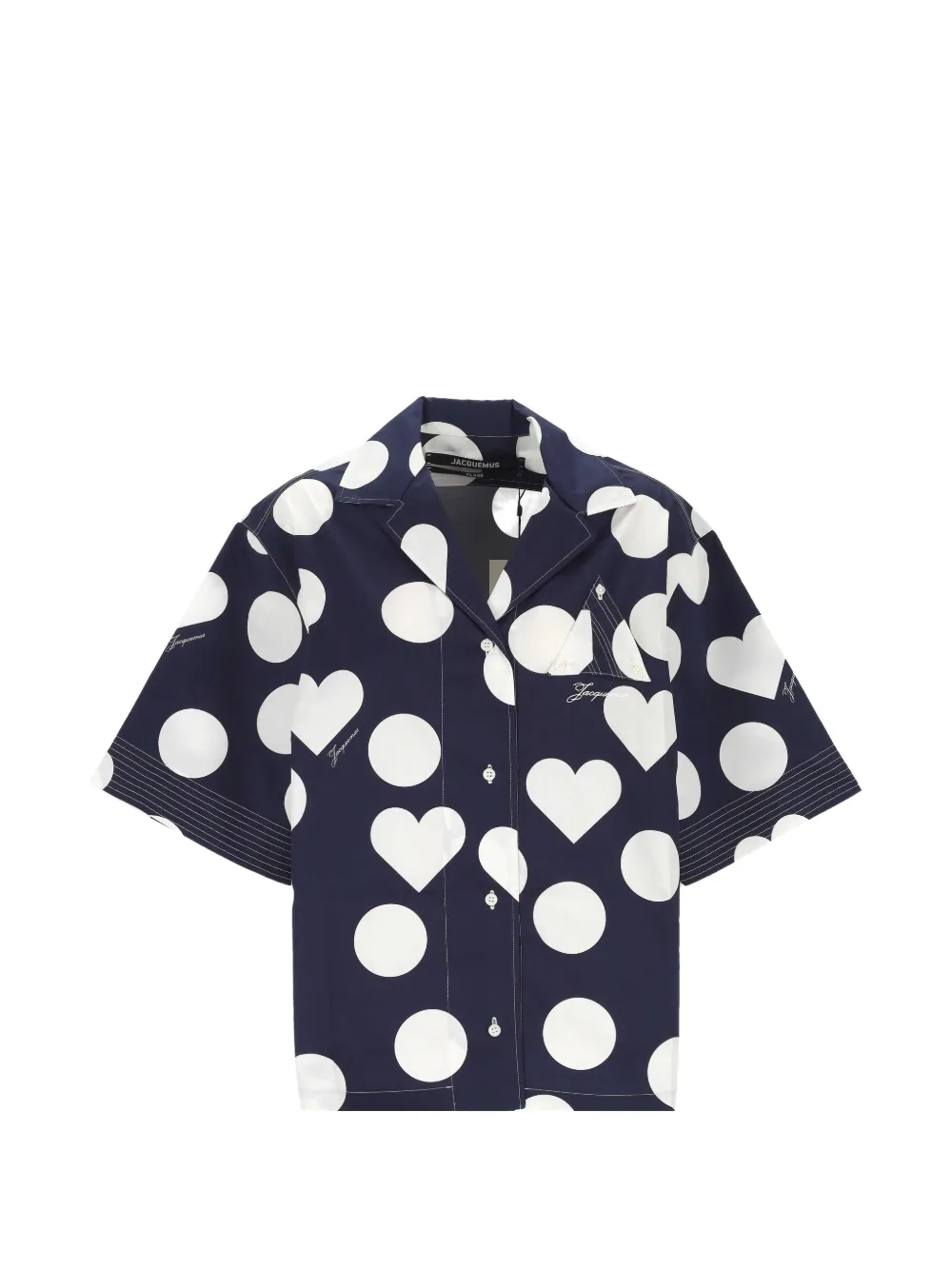 Jacquemus polka-dot heart-print shirt - Blu