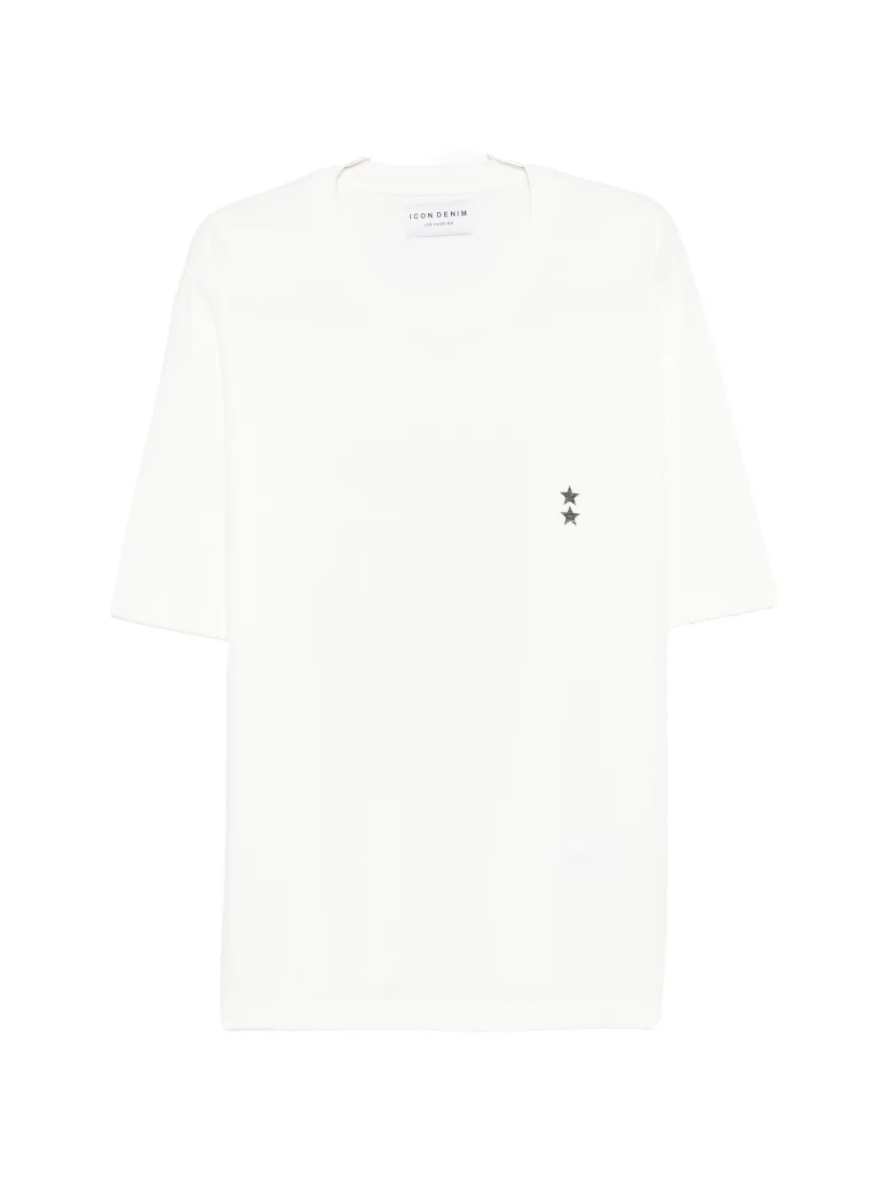 ICON DENIM round-neck star-detail T-shirt - Weiß