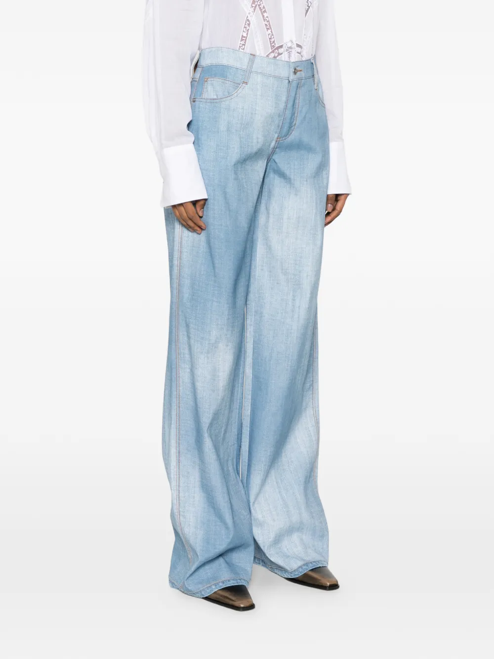 Ermanno Scervino Broek met wijde pijpen Blauw