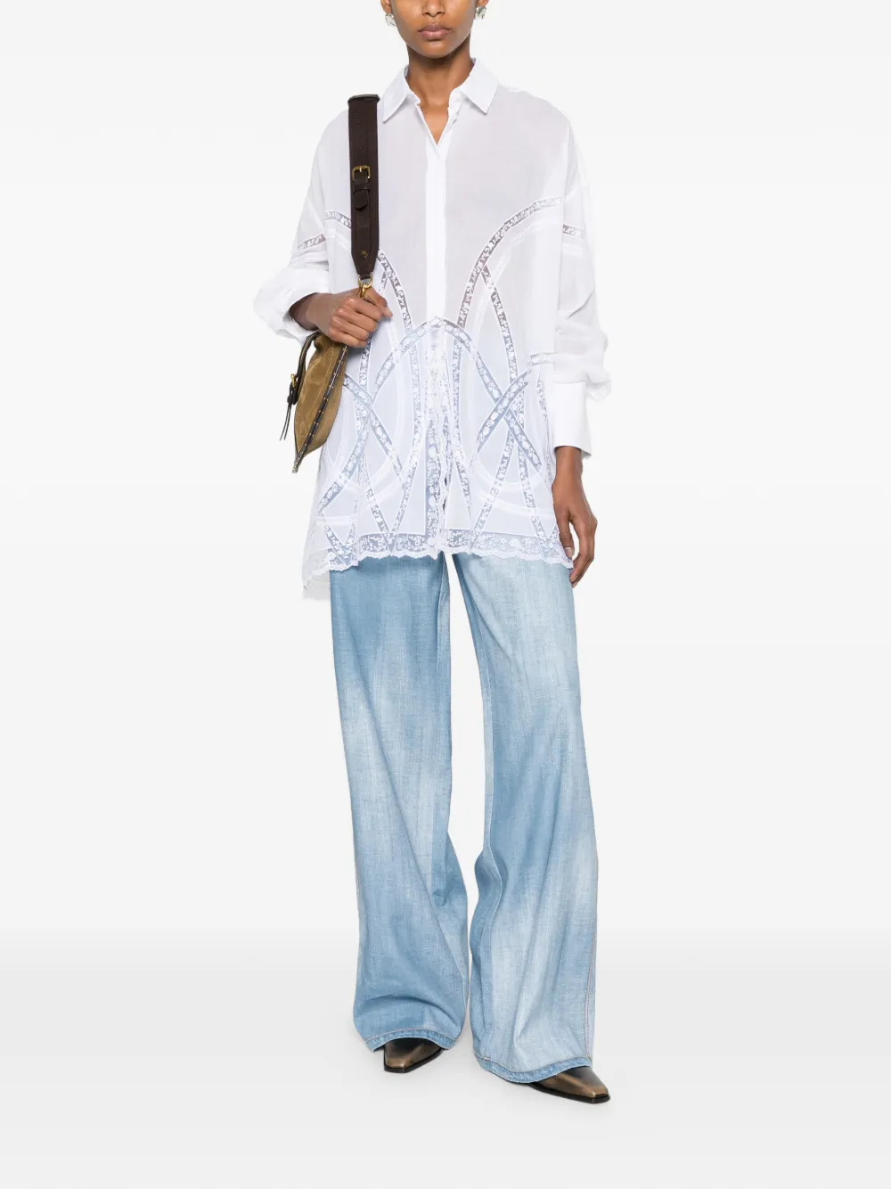 Ermanno Scervino Broek met wijde pijpen Blauw