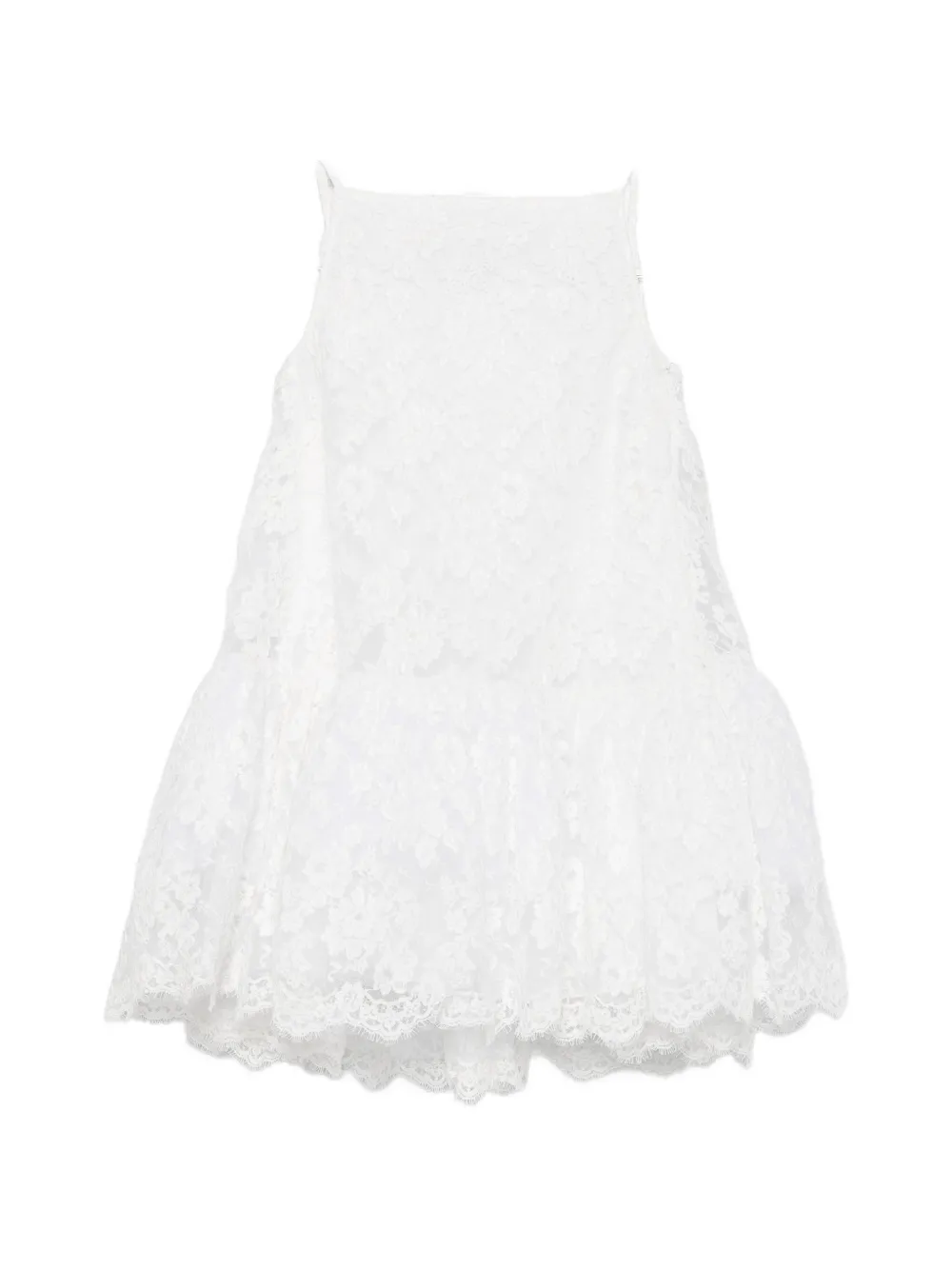 Givenchy lace-overlay tiered mini dress - Bianco