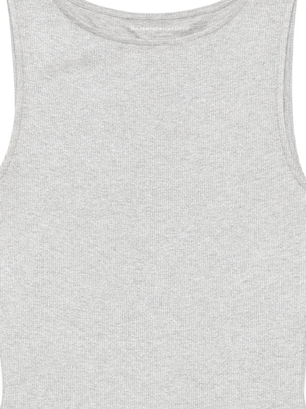 Majestic Filatures Tanktop met diepe ronde hals Grijs