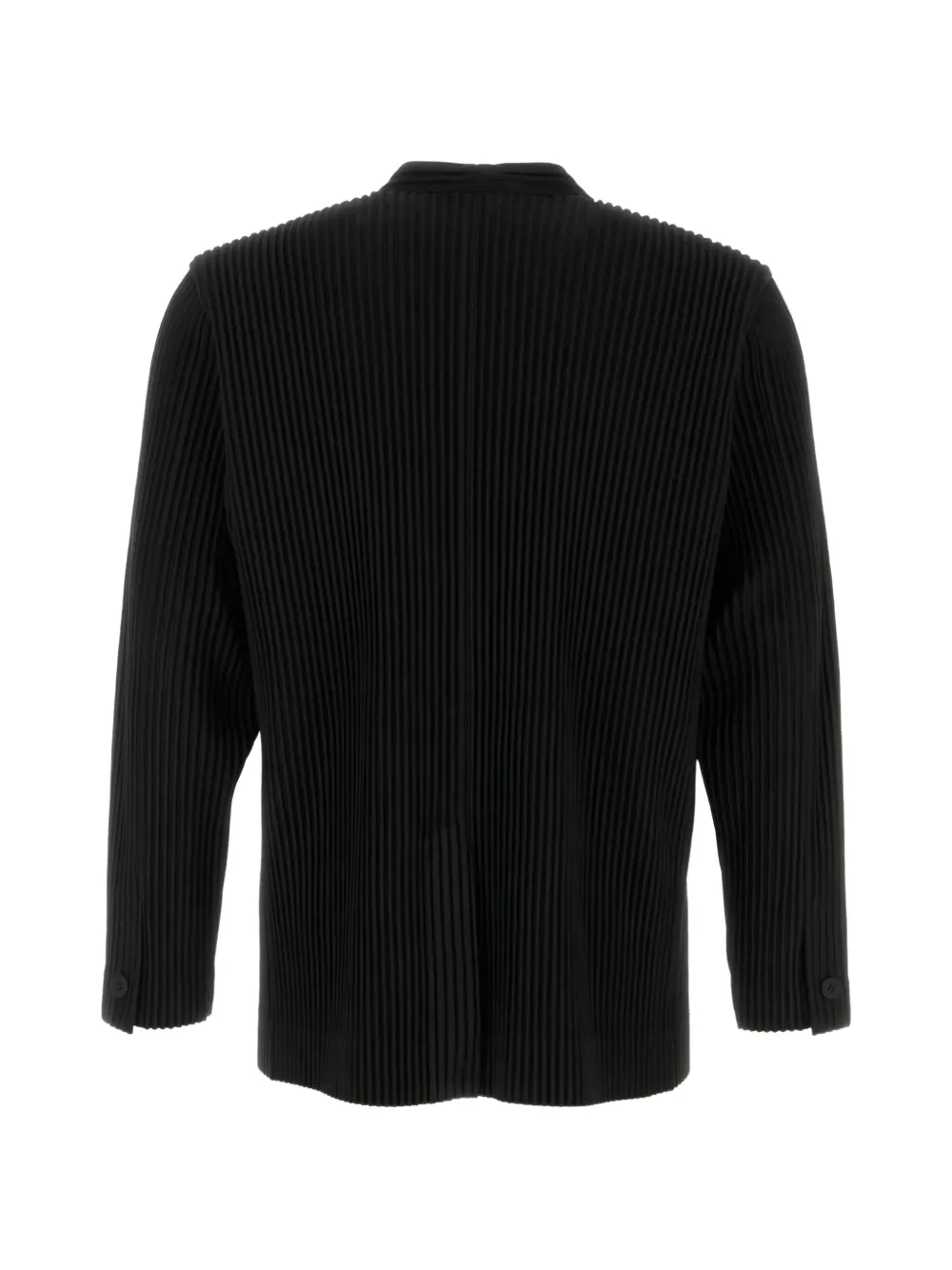 Issey Miyake Geplooid jack met V-hals Zwart