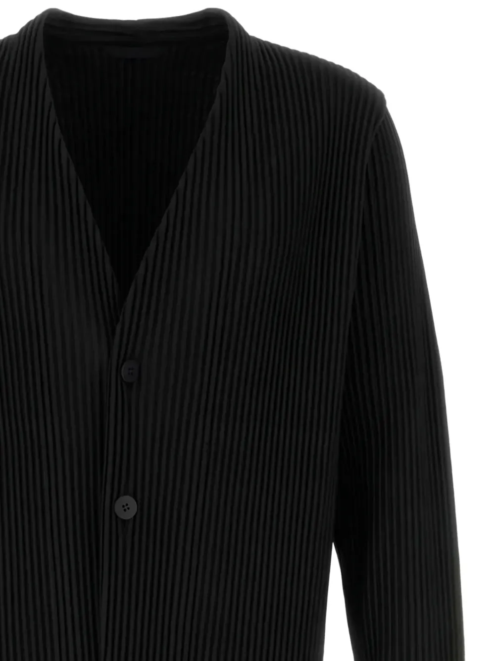 Issey Miyake Geplooid jack met V-hals Zwart
