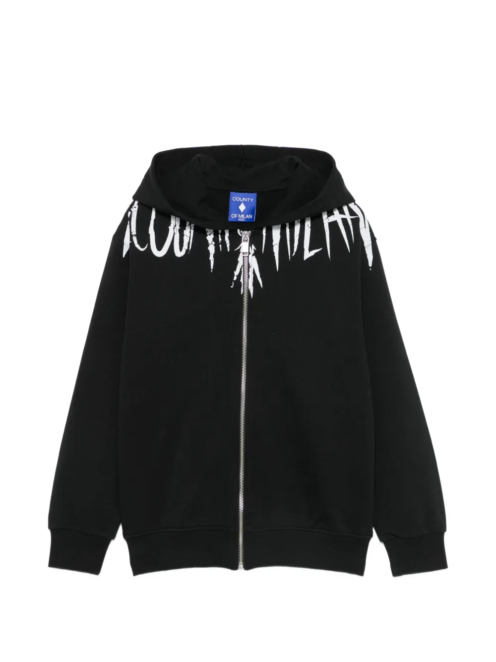 COUNTY OF MILAN KIDS zip-up hoodie - Nero