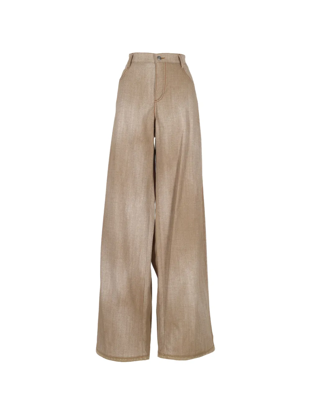 Ermanno Scervino wide-leg contrast-stitch trousers - Toni neutri