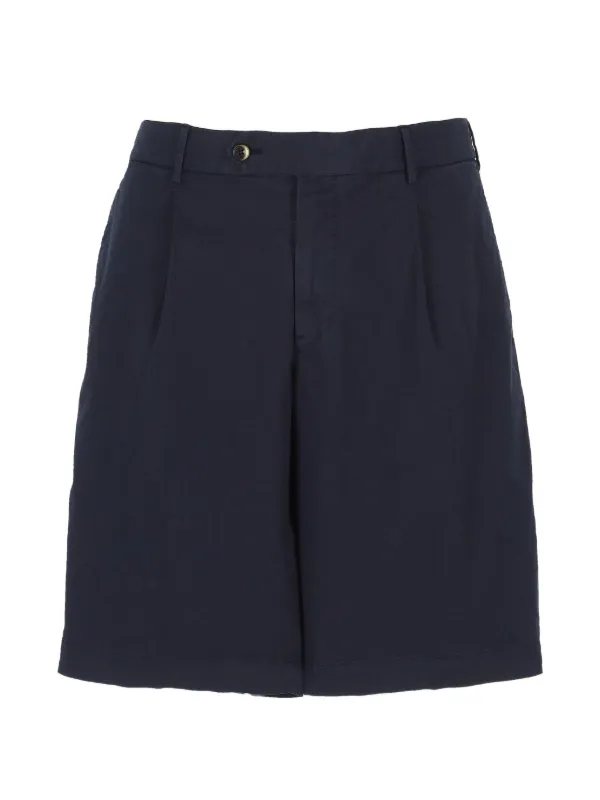 PT Torino Pleated Elasticated-waist Shorts in Blue