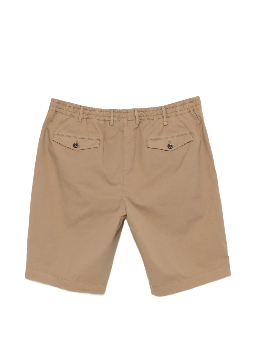 PT Torino Geplooide shorts met elastische taille Bruin