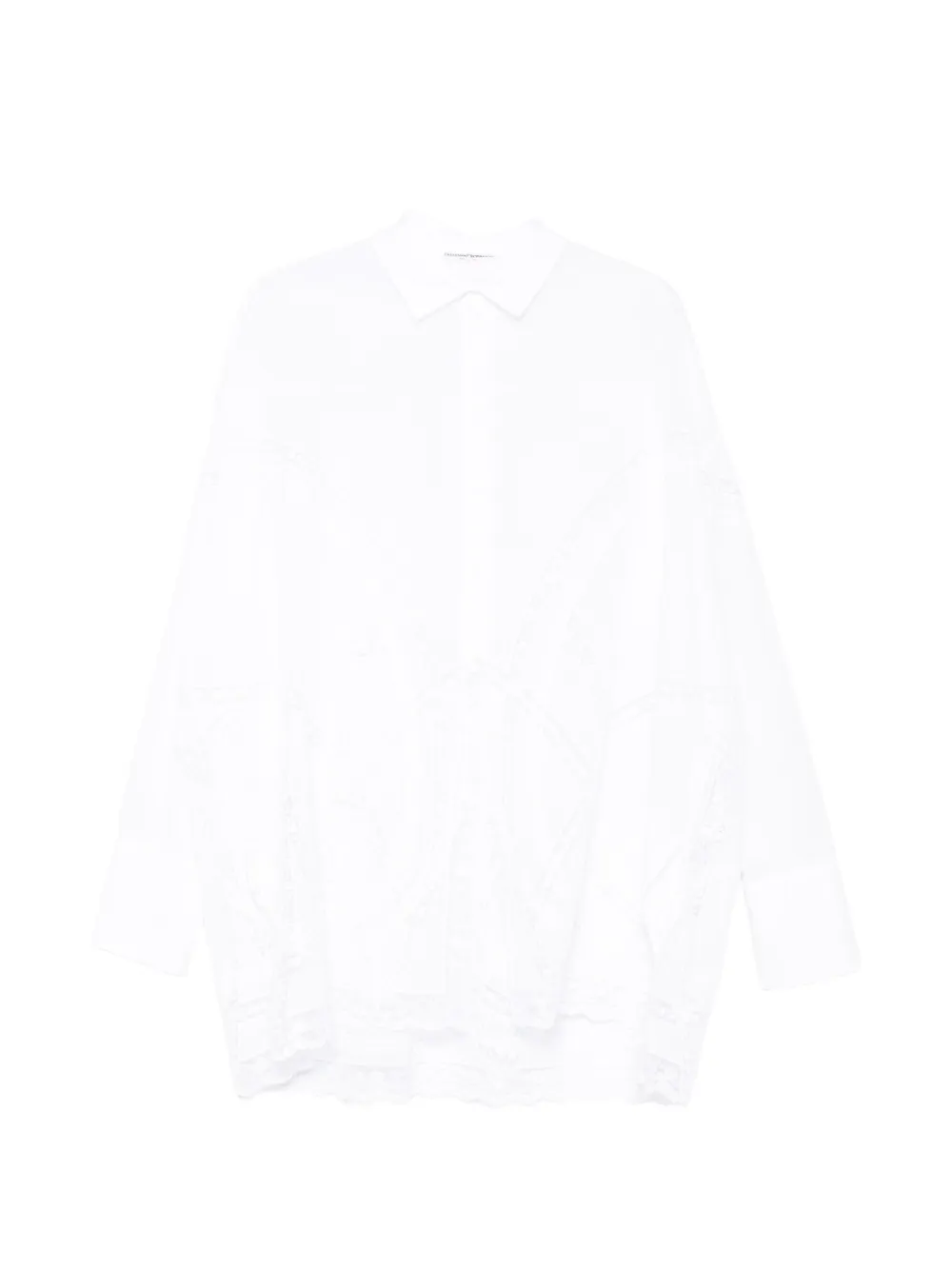 Ermanno Scervino lace-trim panelled shirt - Bianco