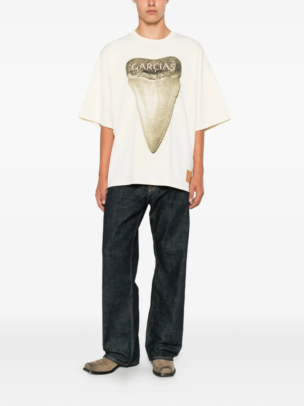Garcias Graphic-print Drop-shoulder T-shirt In White