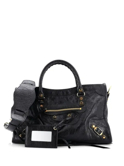 Balenciaga Pre-Owned bolsa crossbody City Classic pequeña de piel con logo en la correa