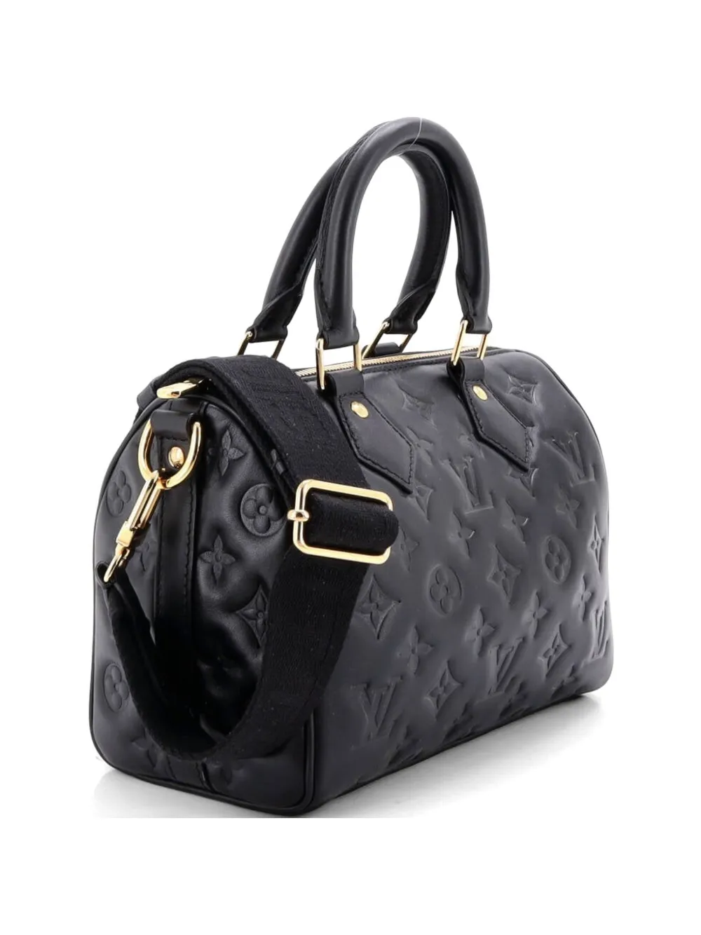 Louis Vuitton Pre-Owned Speedy Bandouliere Bag Monogram Embossed Lambskin 22 crossbody bag - Nero