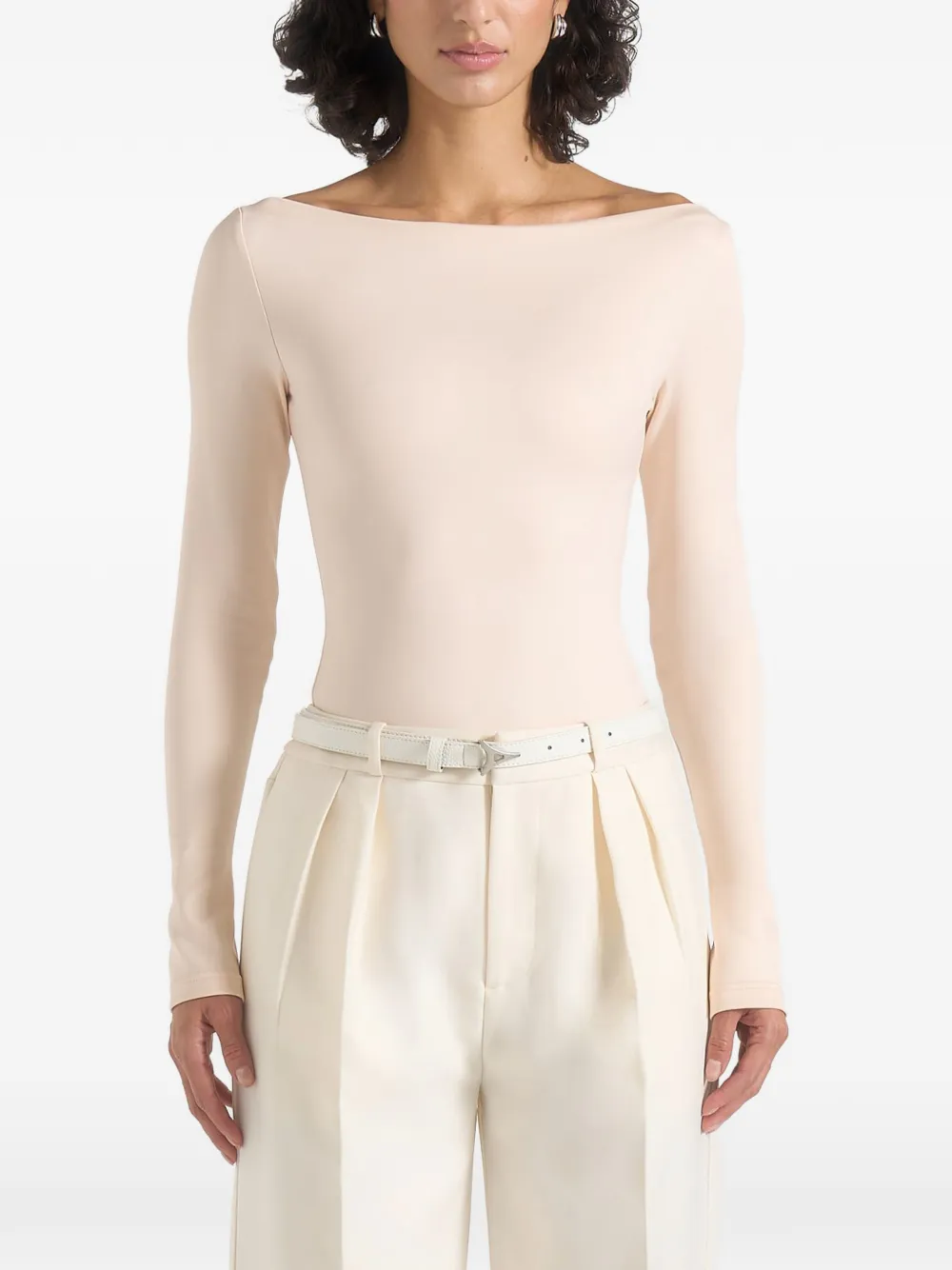 Manière De Voir Eva boat-neck bodysuit - Nude