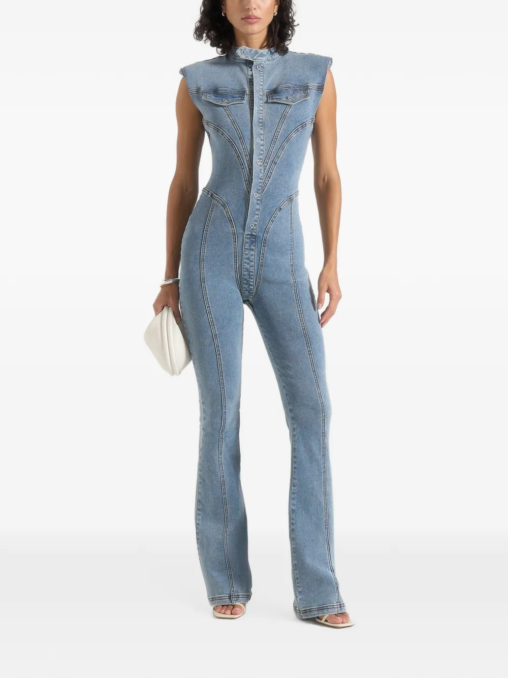 Manière De Voir Ausgestellter Annette Jumpsuit - Blau