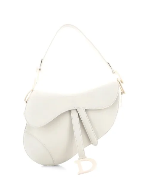 Christian Dior Pre-Owned bolsa de hombro Saddle mediana de piel de becerro en relieve