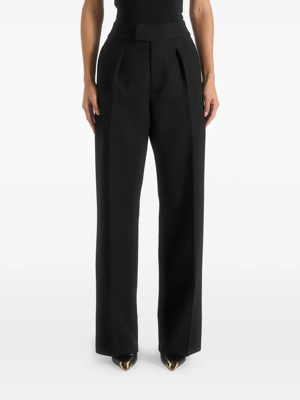 Manière De Voir Elsa pleated high-waist trousers - Schwarz
