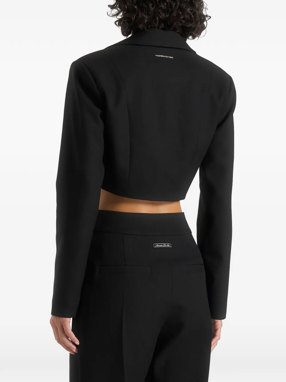 Manière De Voir Dina asymmetrische cropped blazer Zwart