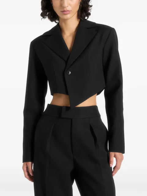Manière De Voir Dina in black asymmetric cropped blazer