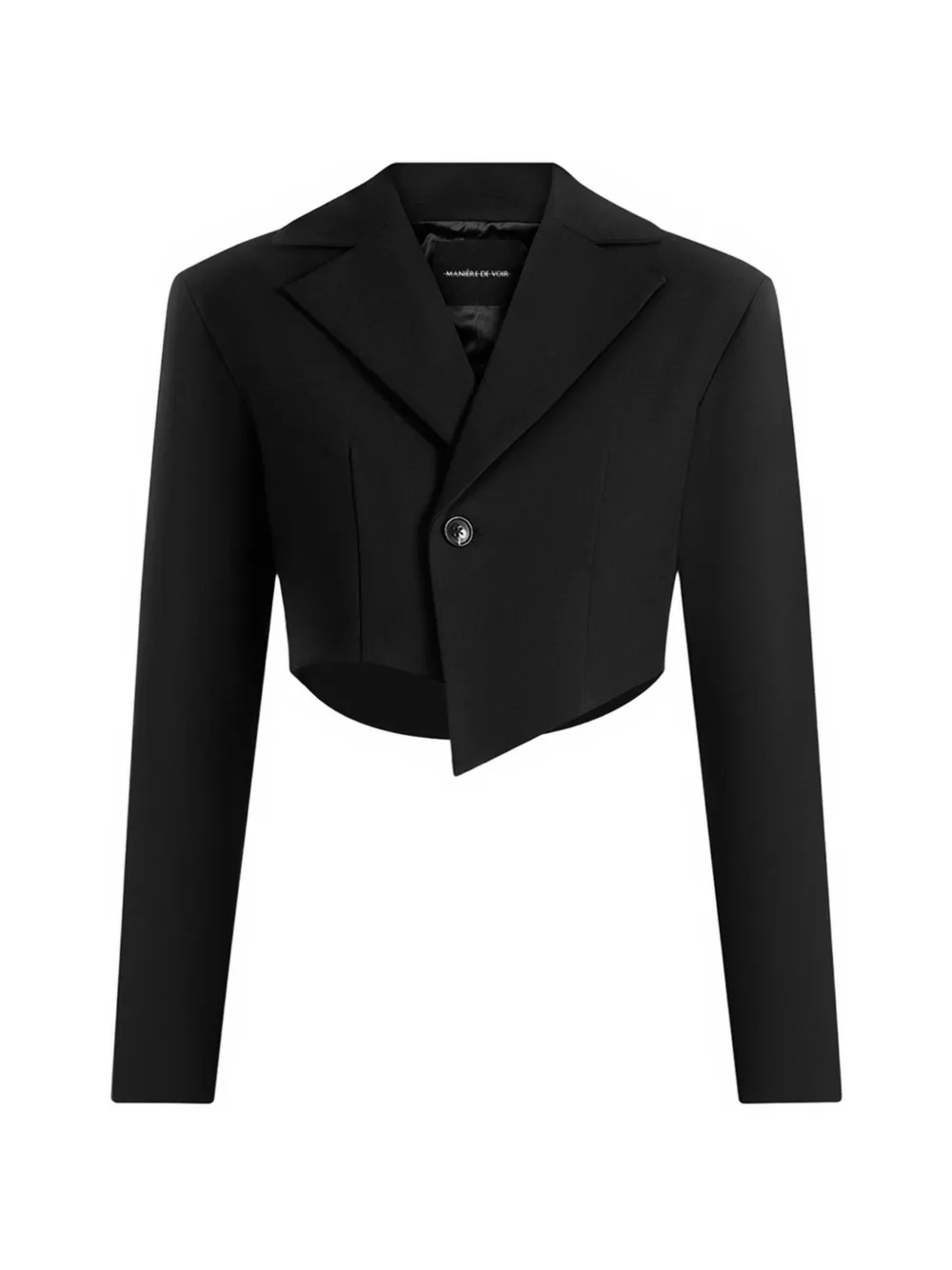Manière De Voir Dina asymmetric cropped blazer - Schwarz