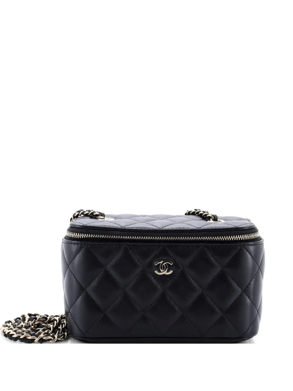 CHANEL Pre-Owned Classic Vanity Case with Chain Quilted Lambskin Small clutch bag - Nero