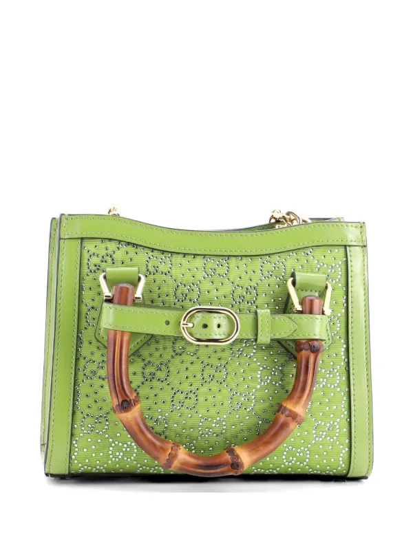 Gucci Pre-Owned ダイアナ NM バンブーハンドル クリスタル エンベ 