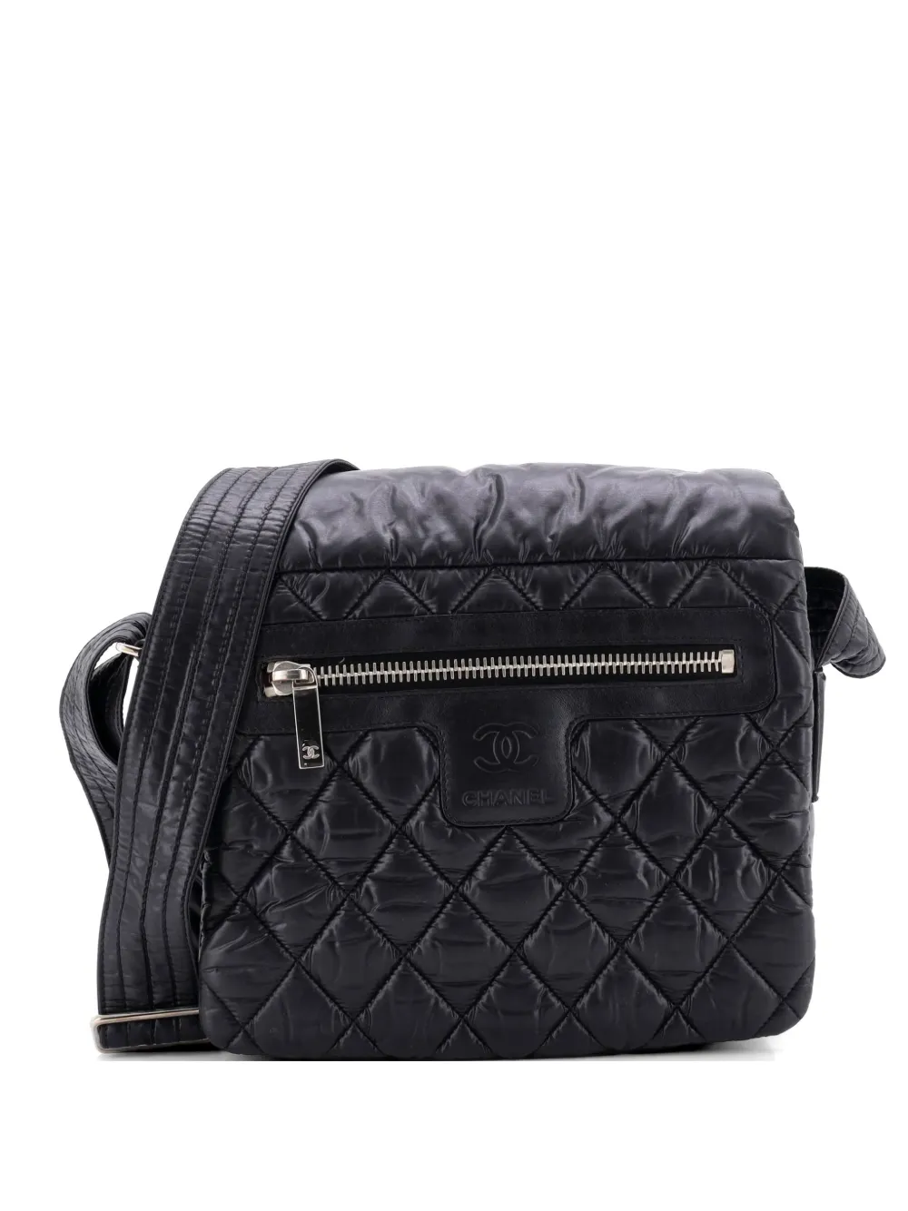 CHANEL Pre-Owned Coco Cocoon Messenger Bag Quilted Nylon Medium crossbody bag - Nero