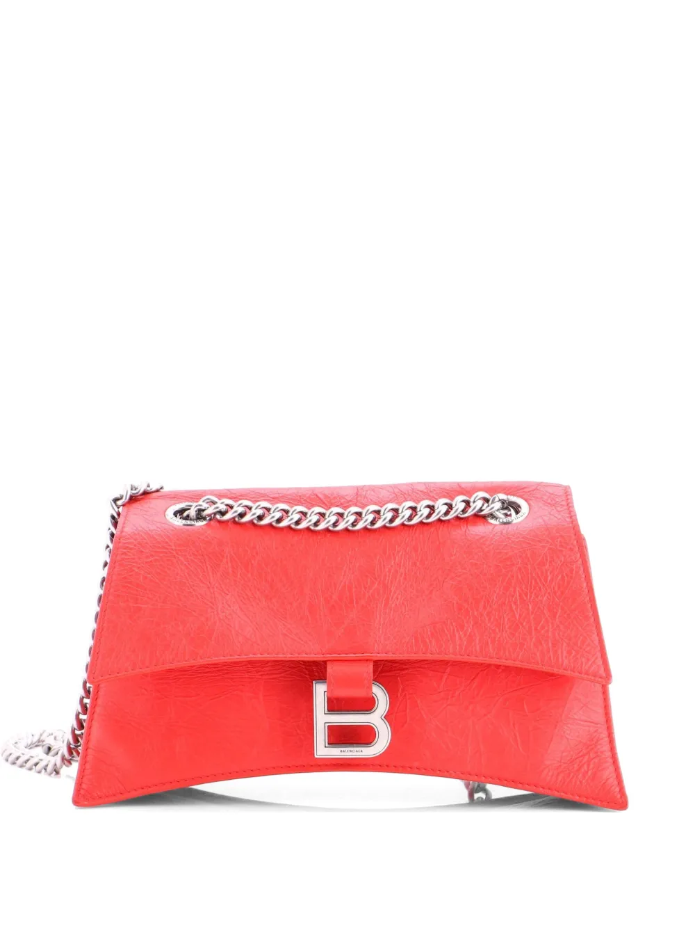 Balenciaga Pre-Owned Crush Chain Flap Bag Leather Small crossbody bag - Rosso