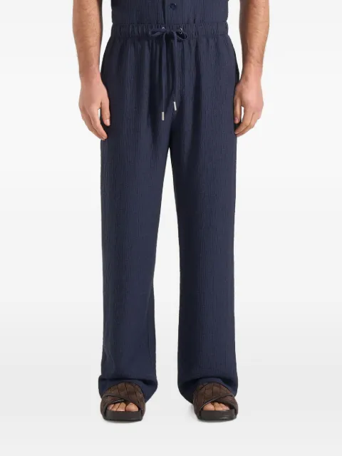 Manière De Voir Addison in navy textured relaxed-fit pants