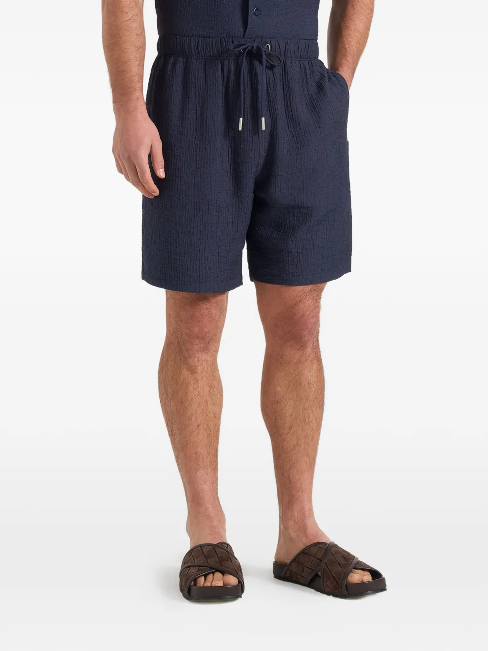Manière De Voir Ari shorts met textuur Blauw