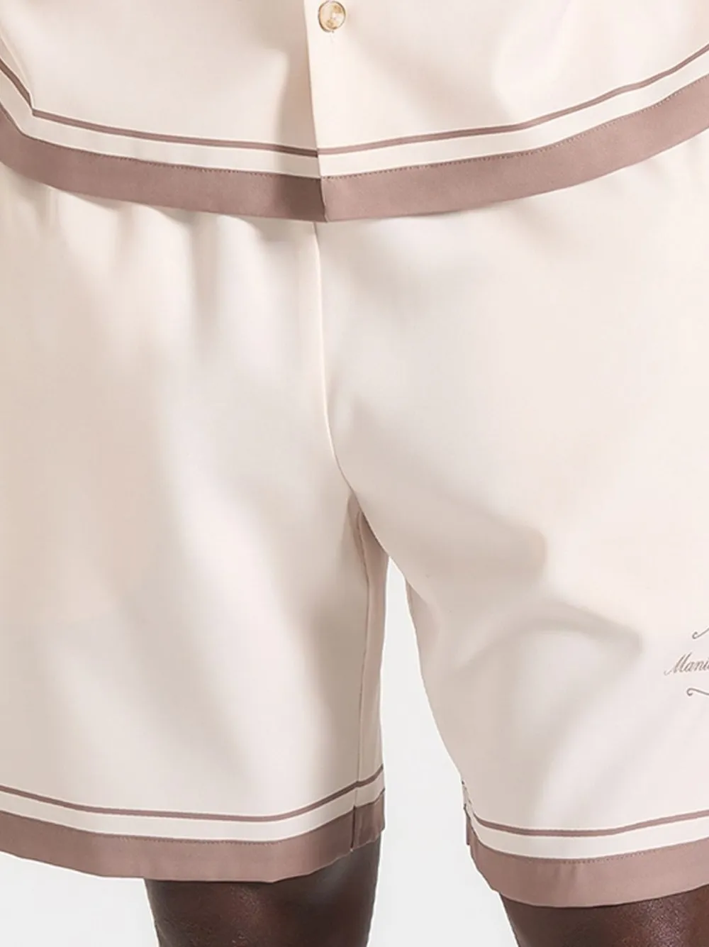 Manière De Voir Juan baroque-print contrast-trim shirt - Toni neutri