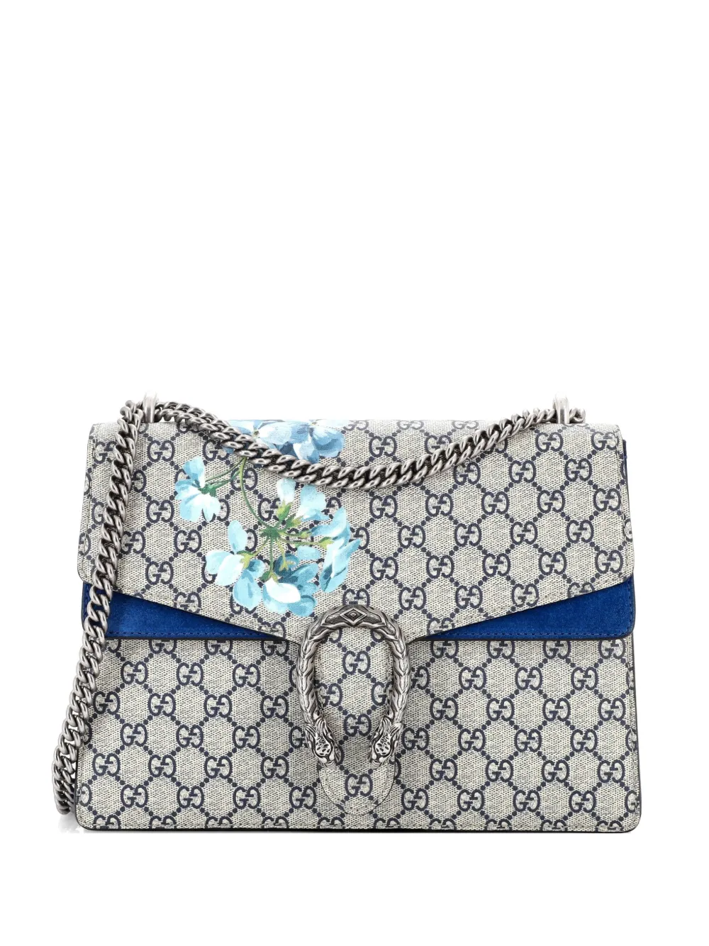 Gucci Pre-Owned Dionysus Bag Blooms Print GG Coated Canvas Medium shoulder bag - Blu